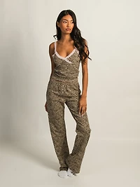 HARLOW PAYTON PRINT JERSEY PANT - LEOPARD
