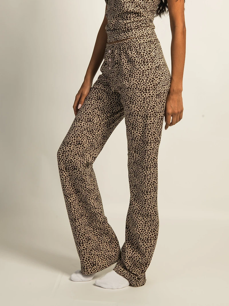 HARLOW PAYTON PRINT JERSEY PANT - LEOPARD
