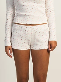 HARLOW MADELINE PRINT SHORT - WHITE/PINK