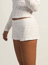 HARLOW MADELINE PRINT SHORT - WHITE/PINK