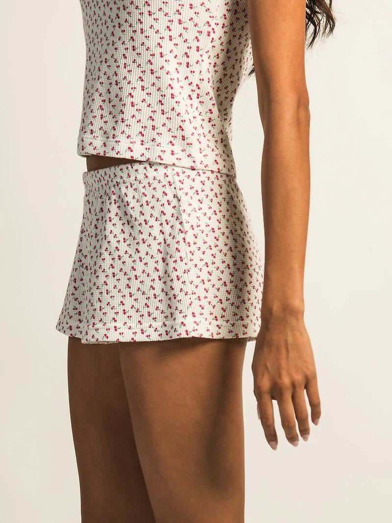 HARLOW ALLIE DITSY WAFFLE SHORT - OFF WHITE