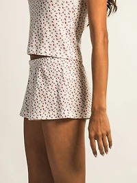 HARLOW ALLIE DITSY WAFFLE SHORT - OFF WHITE