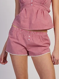 HARLOW POSIE SHORT- ROUGE/BLANC