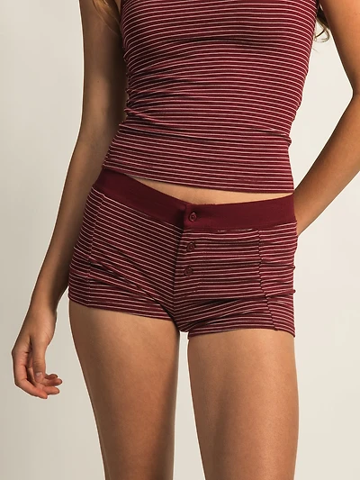 HARLOW BRIAR STRIPE SHORT - BURGUNDY