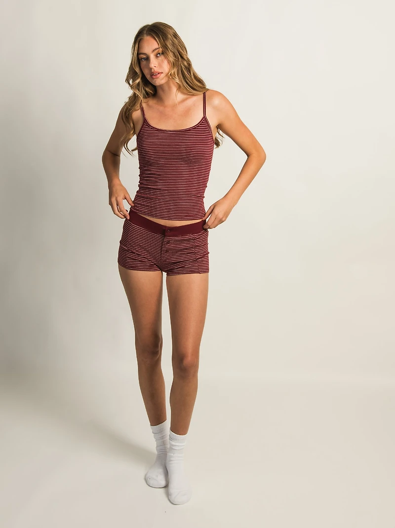 SHORT HARLOW BRIAR STRIPE - BORDEAUX