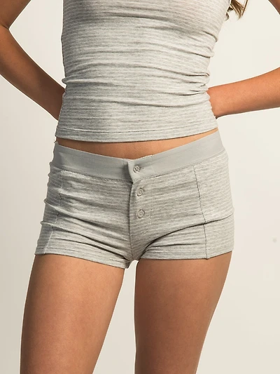 HARLOW BRIAR STRIPE SHORT - HEATHER GREY