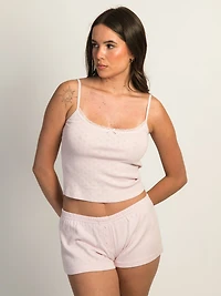 HARLOW MALLORY HEART TANK TOP - BABY PINK