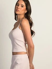 HARLOW MALLORY HEART TANK TOP - BABY PINK