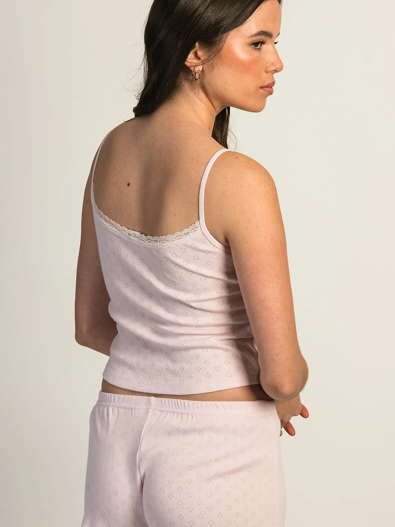 HARLOW MALLORY HEART TANK TOP - BABY PINK