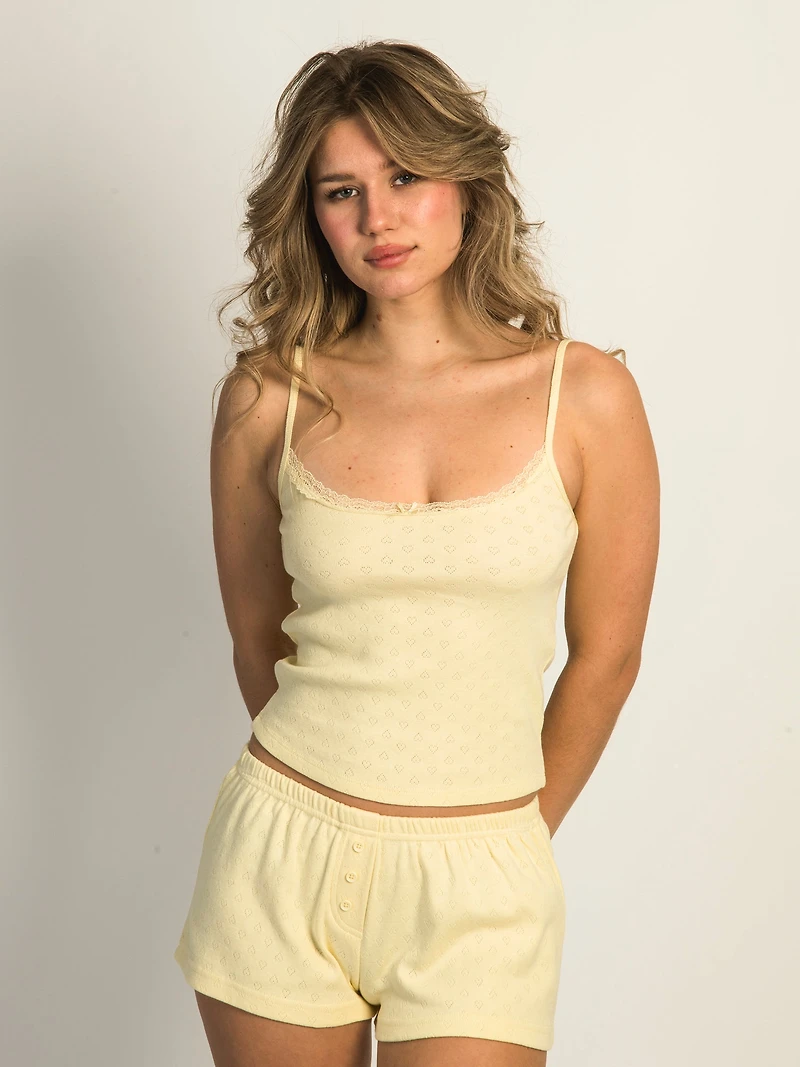 HARLOW MALLORY HEART TANK TOP - YELLOW