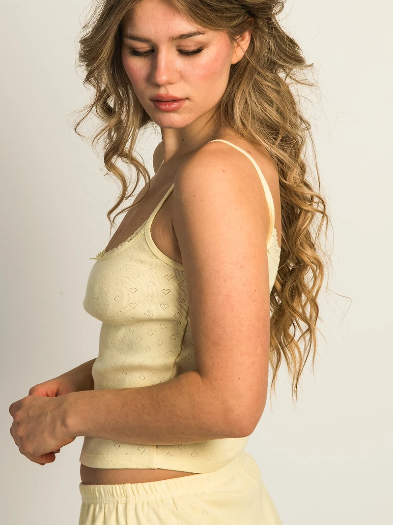 HARLOW MALLORY HEART TANK TOP - YELLOW