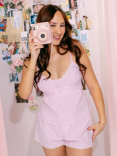 HARLOW POSIE TOP - PINK/WHITE