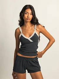HARLOW LENI PRINT TANK TOP - NAVY