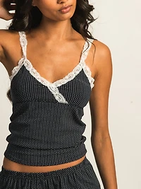 HARLOW LENI PRINT TANK TOP - NAVY