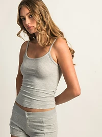 HARLOW BRIAR STRIPE TANK TOP - HEATHER GREY