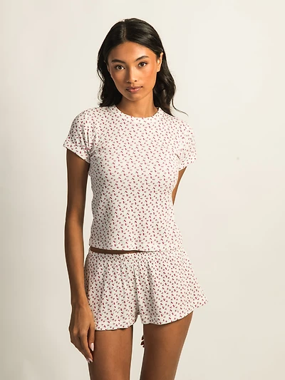 HARLOW ALLIE WAFFLE TEE - DITSY