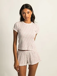 HARLOW ALLIE WAFFLE TEE - DITSY