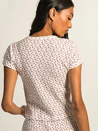 HARLOW ALLIE WAFFLE TEE - DITSY
