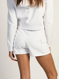 HARLOW HEIDI FLEECE SHORT - WHITE CLEARANCE