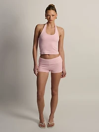 HARLOW MELANI MICRO SHORT - PINK/WHITE