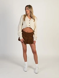 HARLOW PLEATED CORD SKIRT