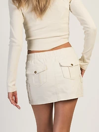 HARLOW KARLY CARGO SKIRT - CREAM CLEARANCE
