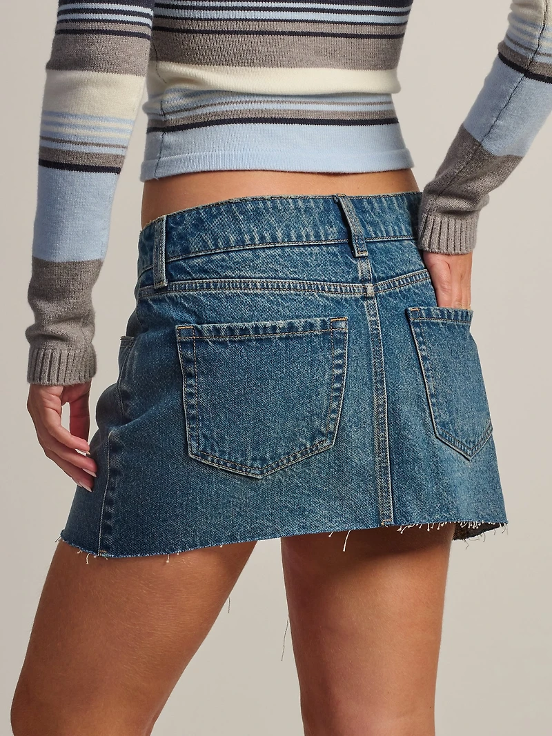 HARLOW DAISY DENIM SKORT - DARK WASH