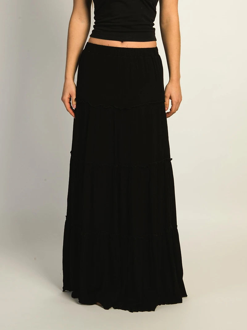 HARLOW TIERED SKIRT - BLACK