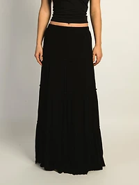 HARLOW TIERED SKIRT - BLACK