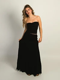 HARLOW TIERED SKIRT - BLACK