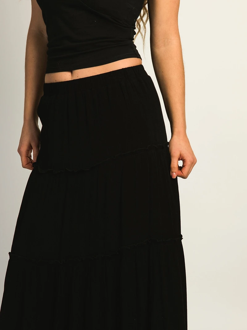 HARLOW TIERED SKIRT - BLACK