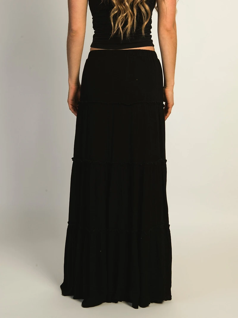 HARLOW TIERED SKIRT - BLACK