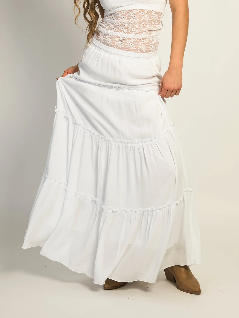 HARLOW TIERED SKIRT - WHITE