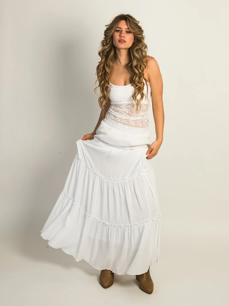 HARLOW TIERED SKIRT - WHITE