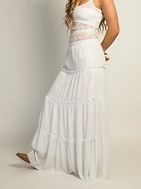 HARLOW TIERED SKIRT - WHITE