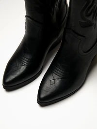 BOTTES DE COW-BOY HARLOW STASSIE POUR FEMMES - NOIR