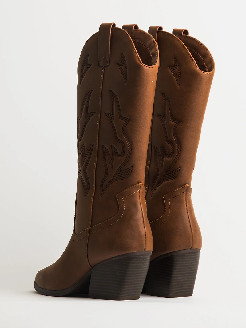 BOTTES DE COW-BOY HARLOW STASSIE POUR FEMMES - MARRON
