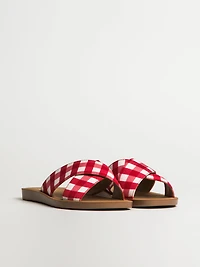 SANDALE HARLOW CAMI POUR FEMME – ROUGE GINGHAM