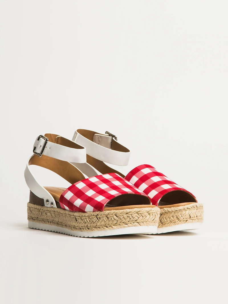 WOMENS HARLOW TOPIC SANDALS - RED GINGHAM