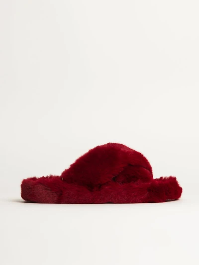 HARLOW PANTOUFLE CROSSOVER FEMME - ROUGE