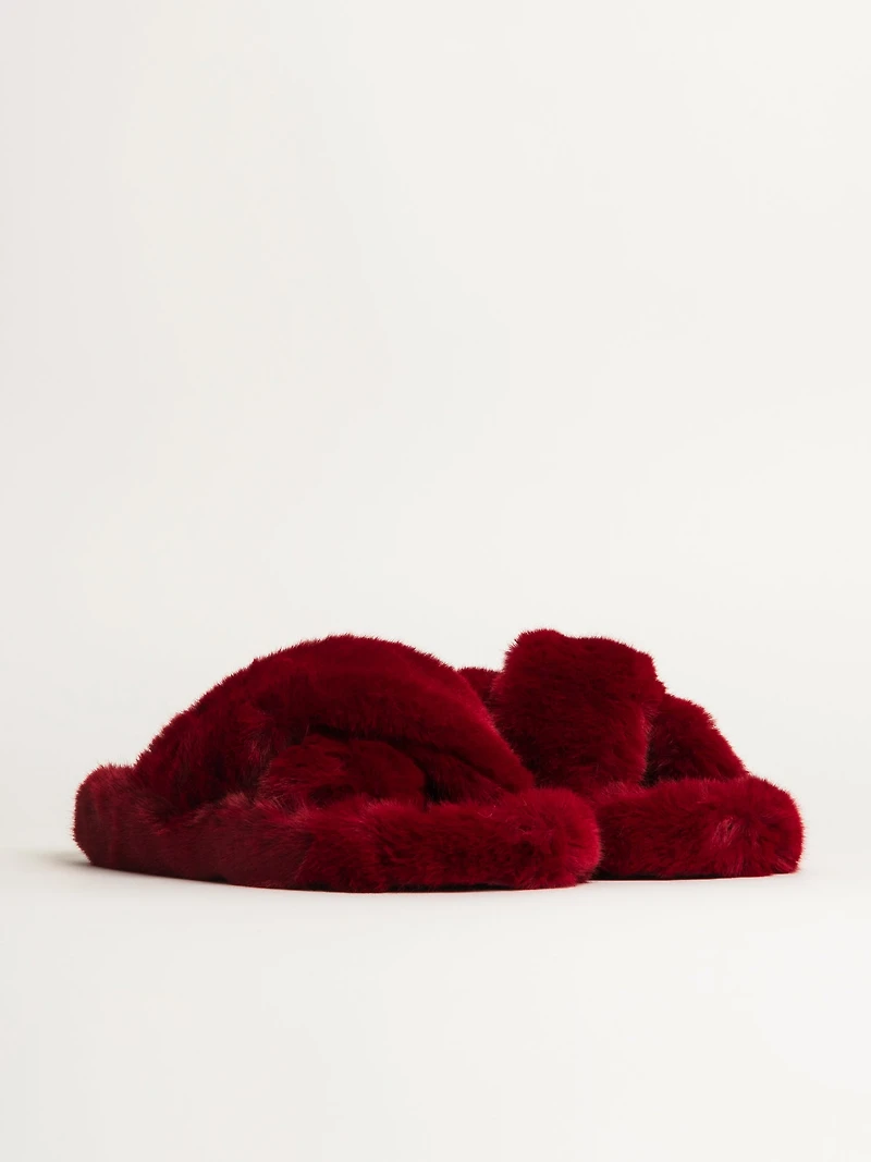 HARLOW PANTOUFLE CROSSOVER FEMME - ROUGE