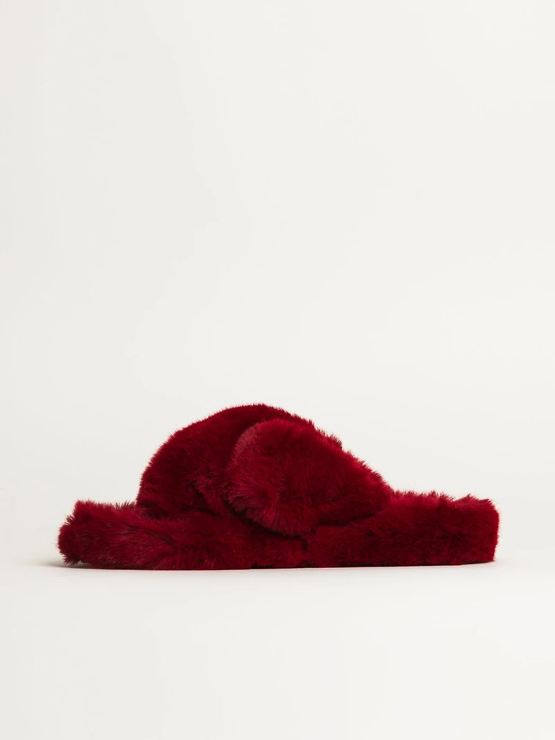 HARLOW PANTOUFLE CROSSOVER FEMME - ROUGE