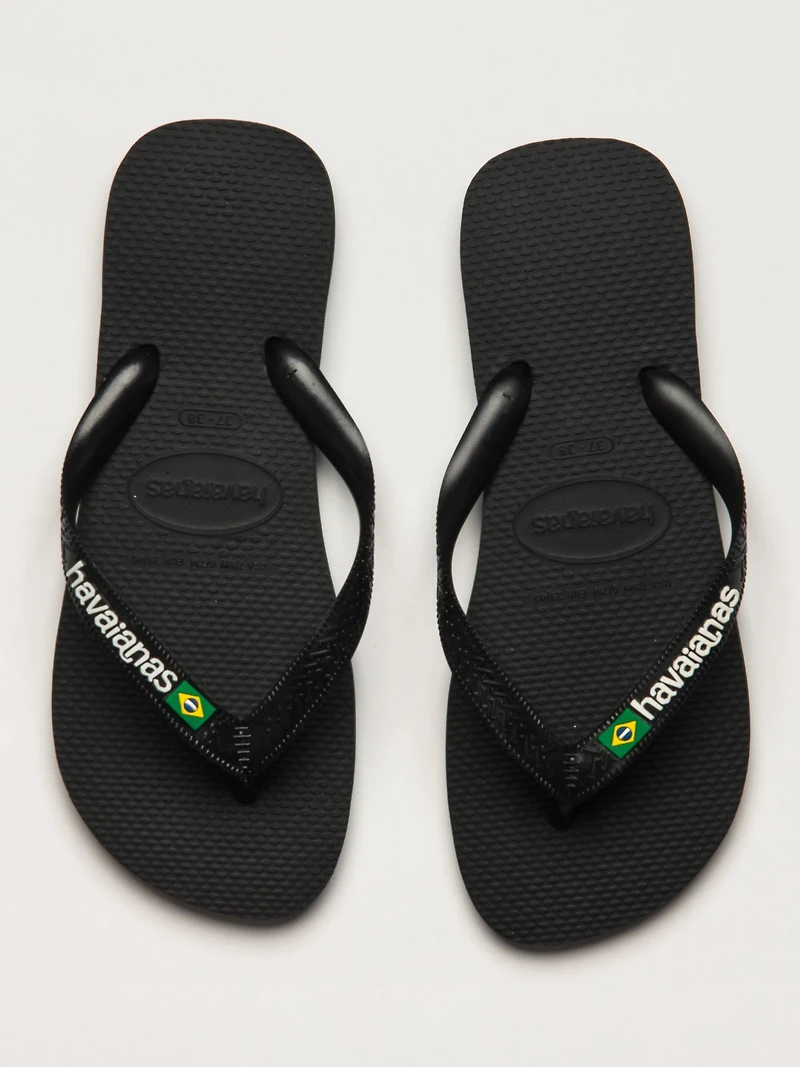 WOMENS HAVAIANAS BRASIL LOGO - BLACK