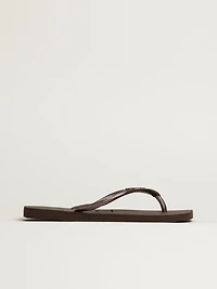 WOMENS HAVAIANAS SLIM SQUARE SANDALS - DARK BROWN
