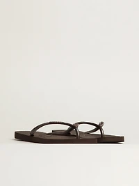 WOMENS HAVAIANAS SLIM SQUARE SANDALS - DARK BROWN