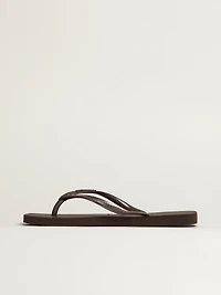 WOMENS HAVAIANAS SLIM SQUARE SANDALS - DARK BROWN