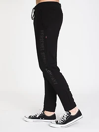 MENS LEG ID FLEECE PANT - BLACK/BLACK CLEARANCE