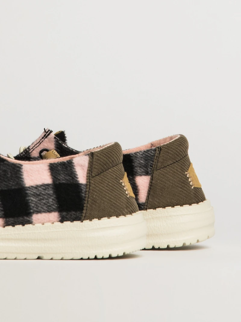 FEMMES HEYDUDE WENDY BUFFALO PLAID - NOIR/ROSE