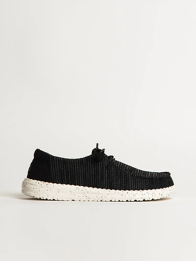 WOMENS HEYDUDE WENDY STRETCH SOX SNEAKER - BLACK/WHITE