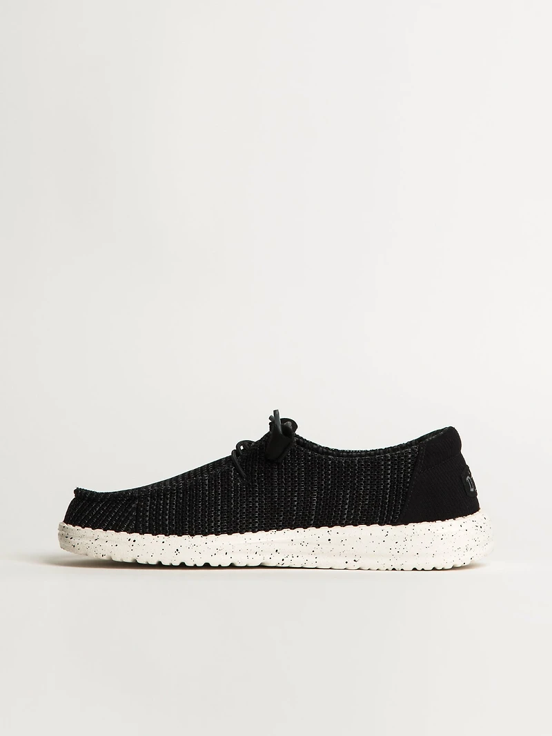 WOMENS HEYDUDE WENDY STRETCH SOX SNEAKER - BLACK/WHITE